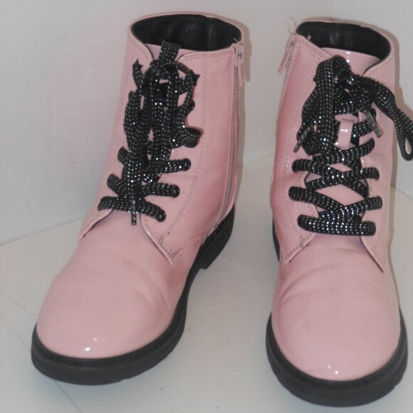 SO PINK PATENT LEATHER ANKLE BOOTS SIZE 4 MEDIUM - Picture 5 of 9